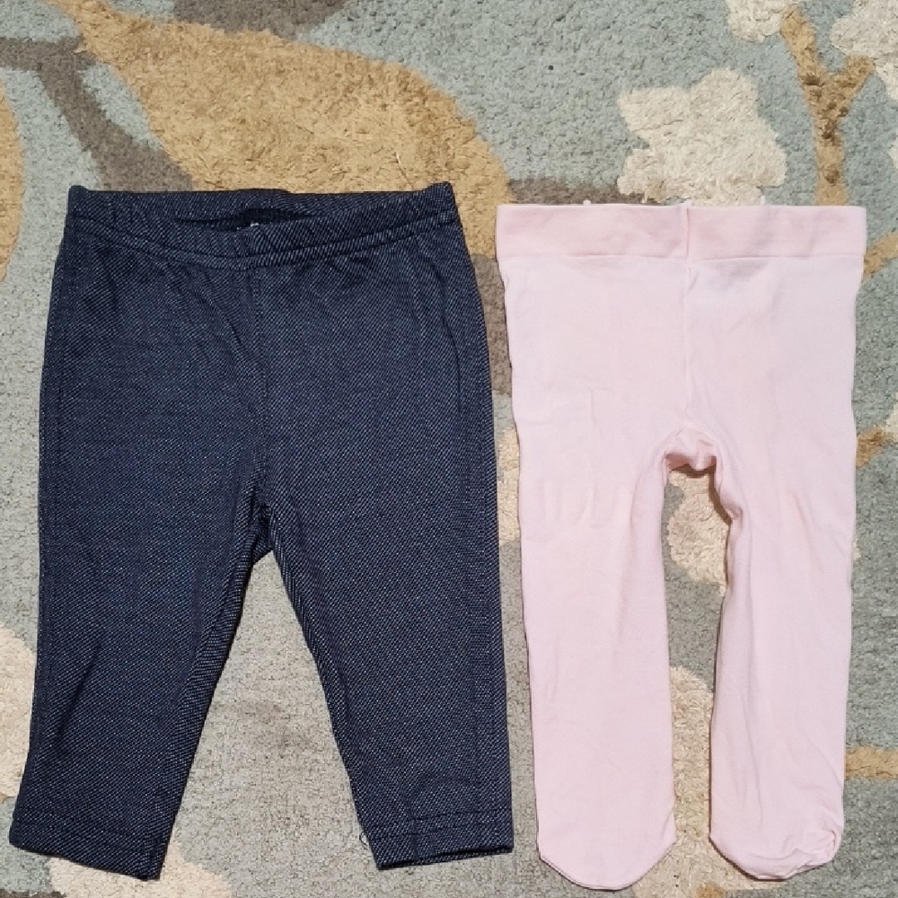 Set of Blue and Pink Baby Leggings